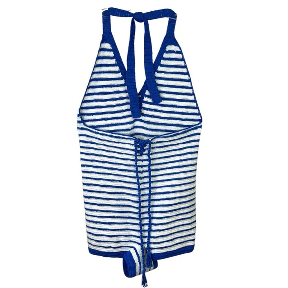 My Beachy Side - NWT ‘Emily in Paris’ Loulou’ Hand-Crocheted Romper- Blue, Large - Picture 13 of 16